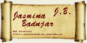 Jasmina Badnjar vizit kartica